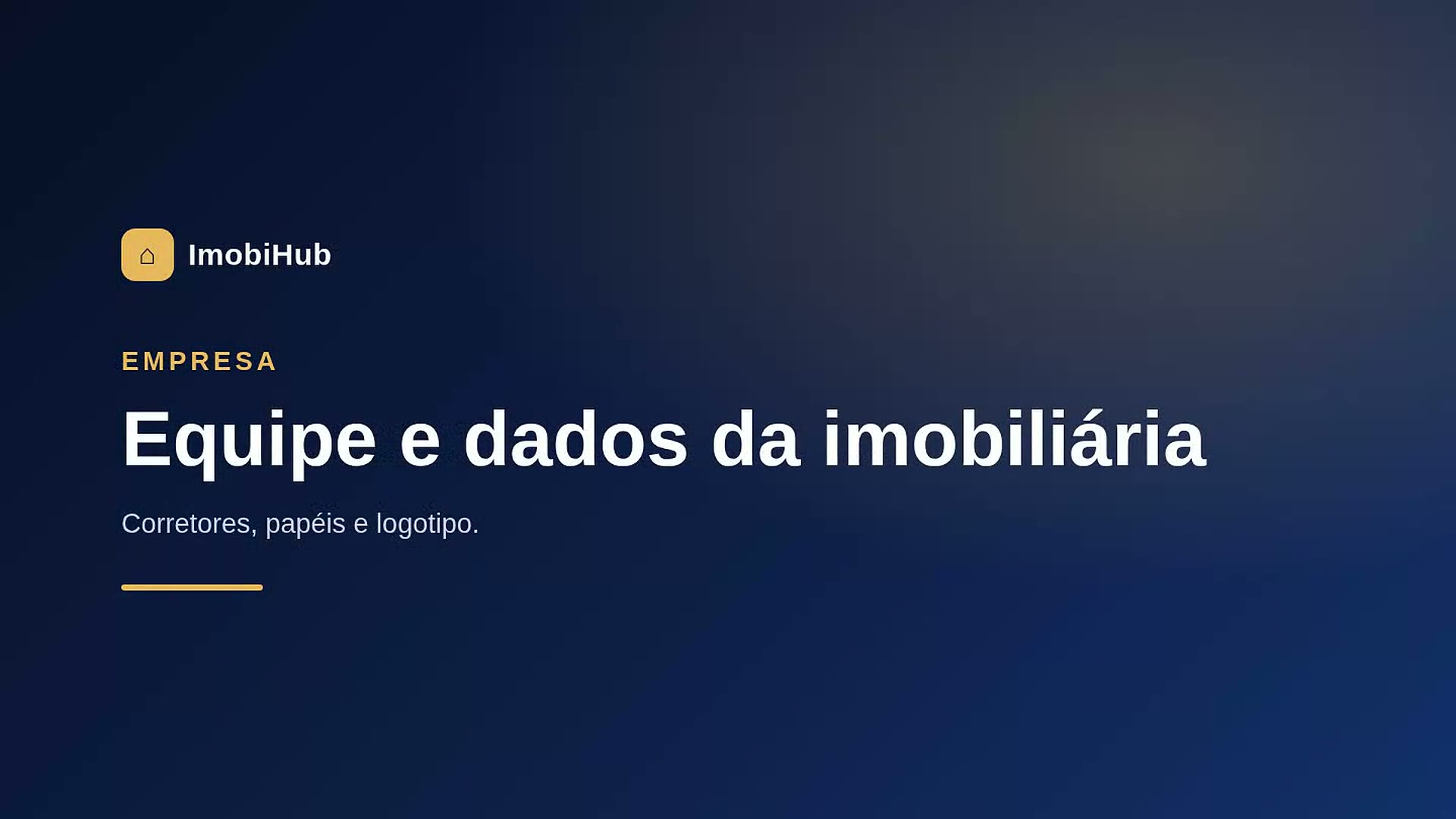 Equipe e dados da imobiliária