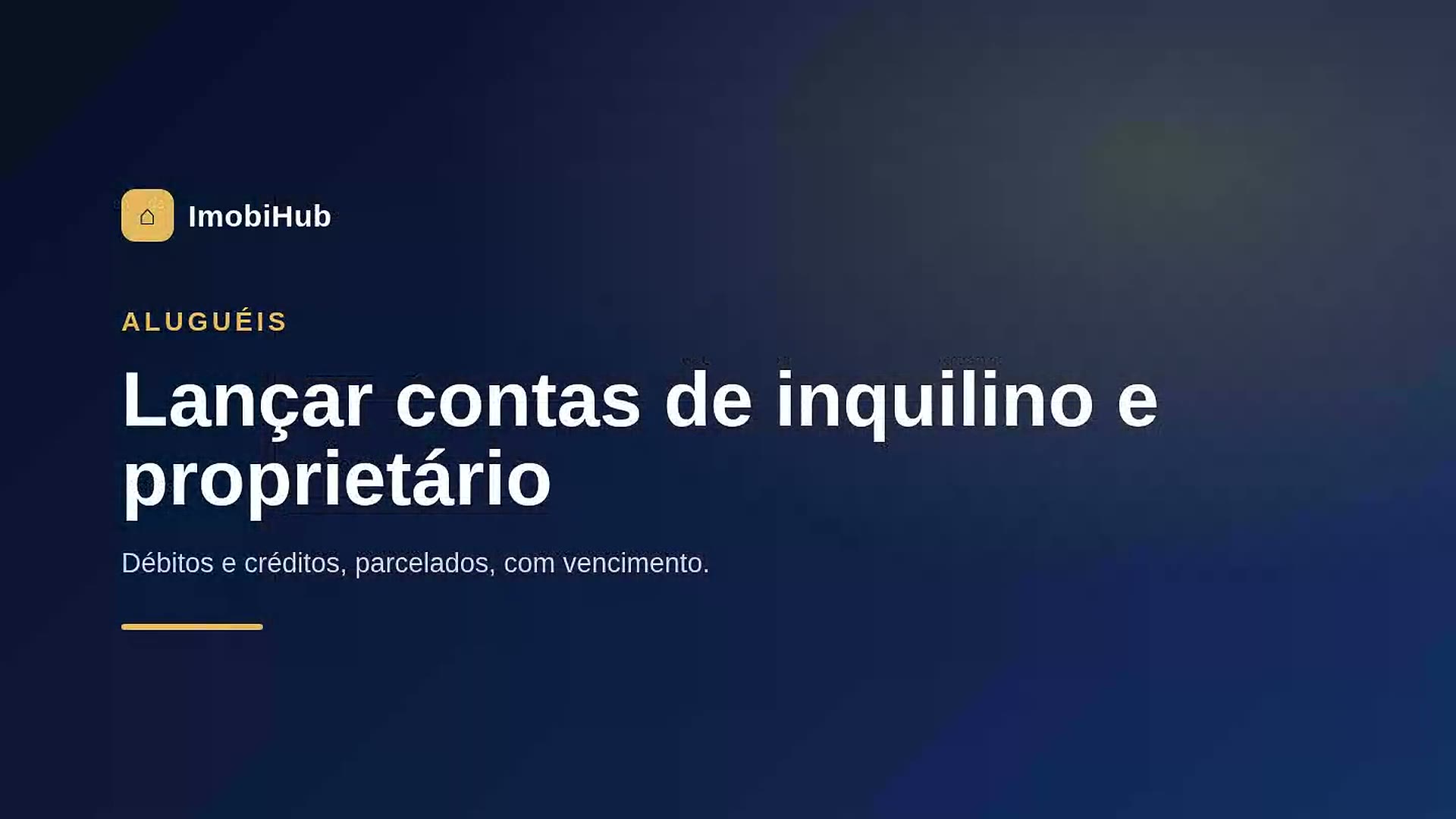 Lançar contas de inquilino e proprietário