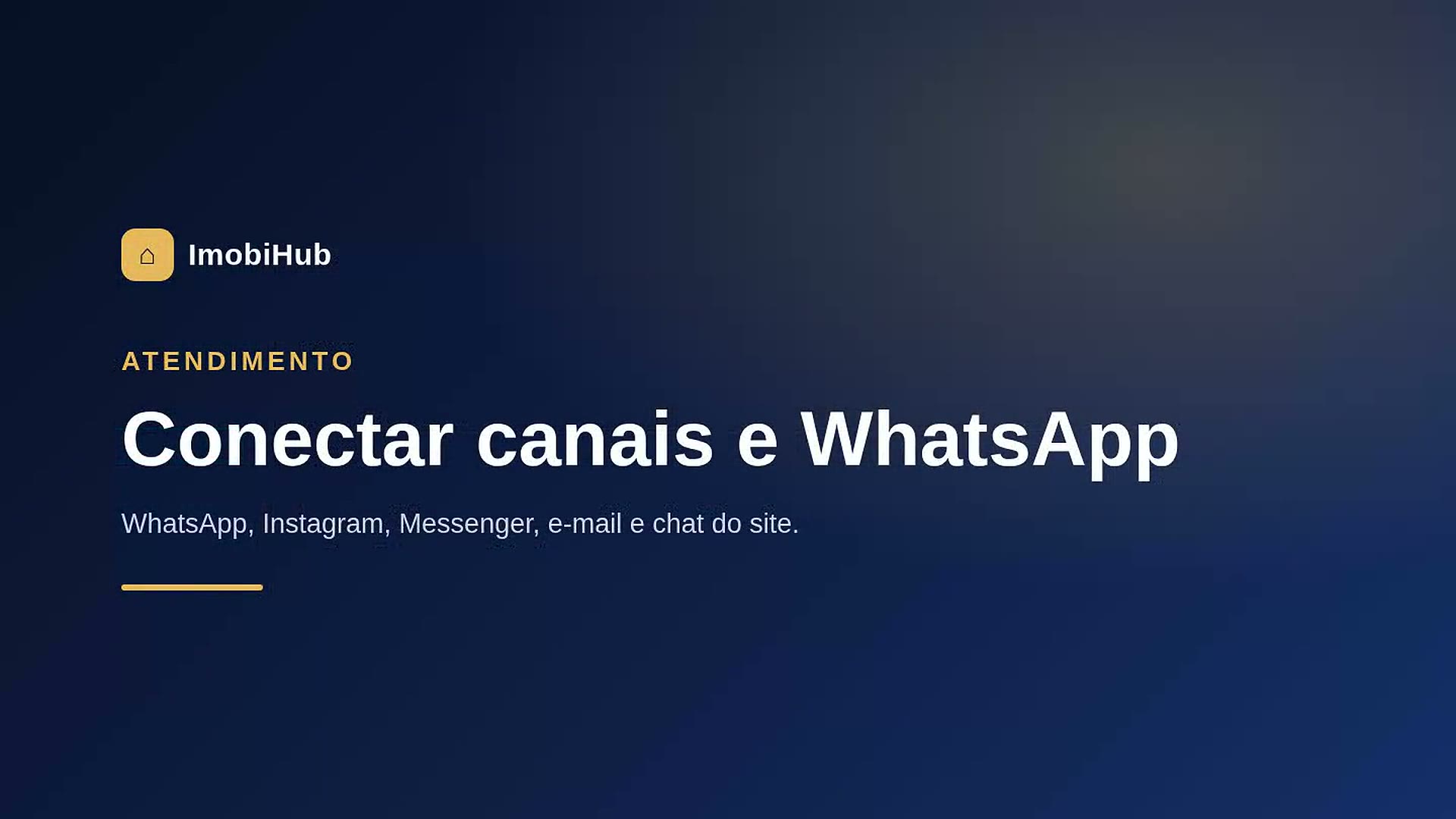 Conectar canais e WhatsApp